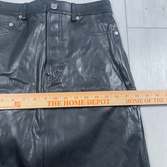 Helmut Lang Women's 2 Patent Lamb Leather Mini Skirt High Rise Button Fly - Picture 12 of 13